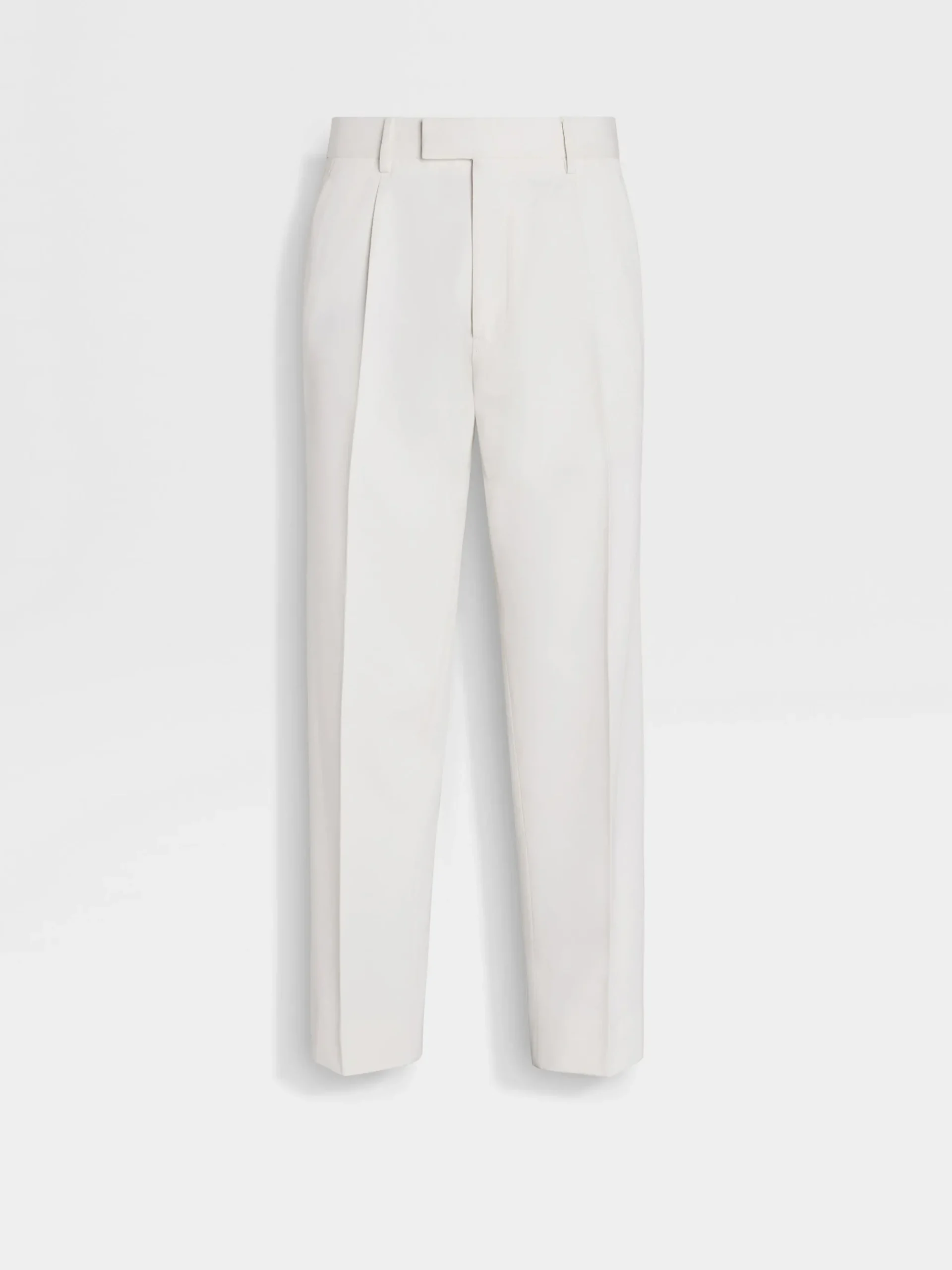 White Cotton and Wool Pants