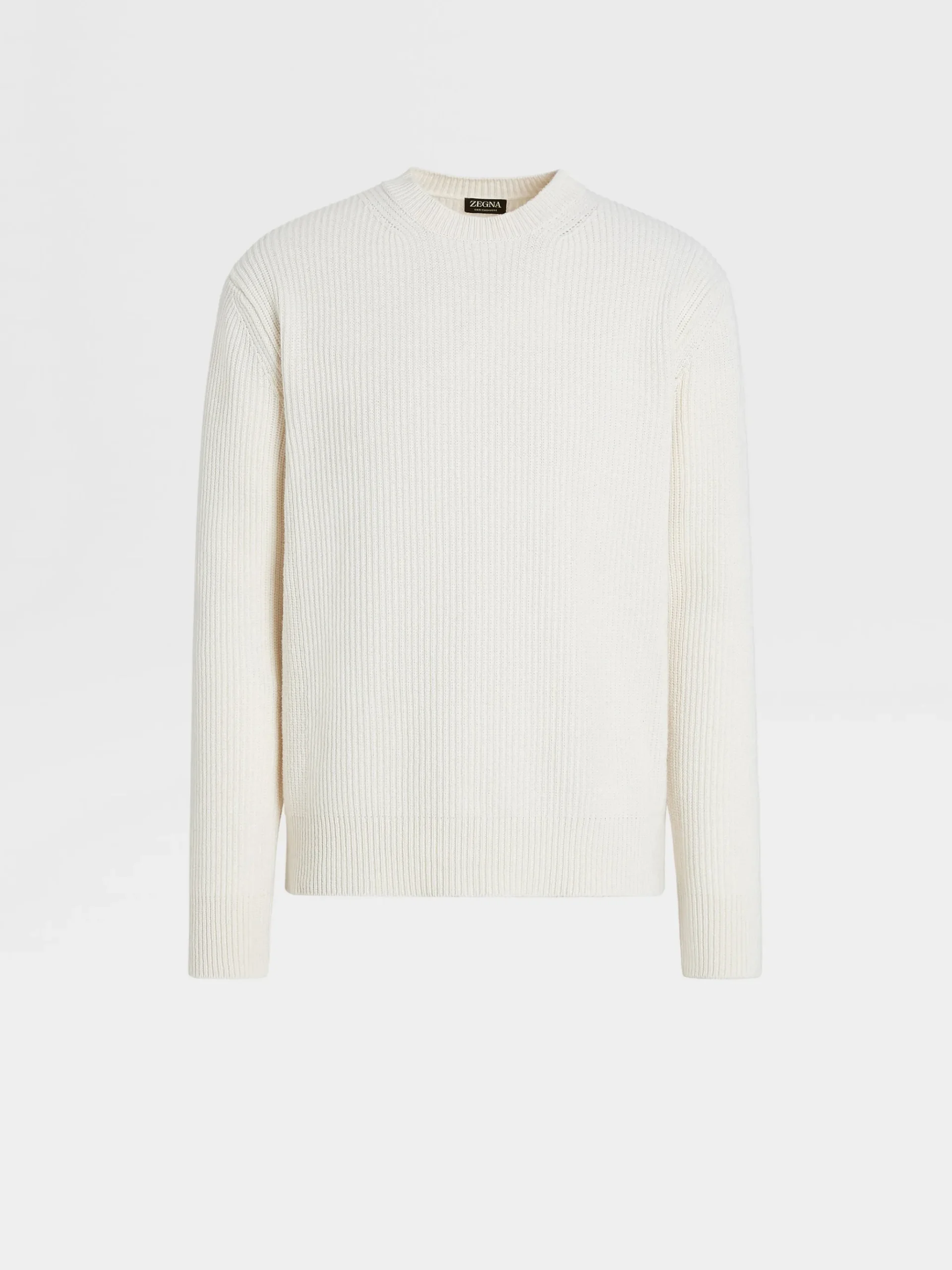 White Mélange Oasi Cashmere Crewneck