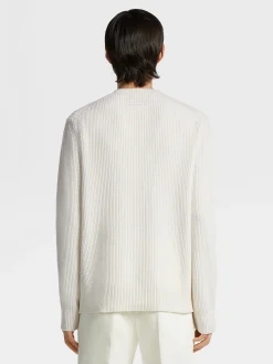 White Mélange Oasi Cashmere Crewneck