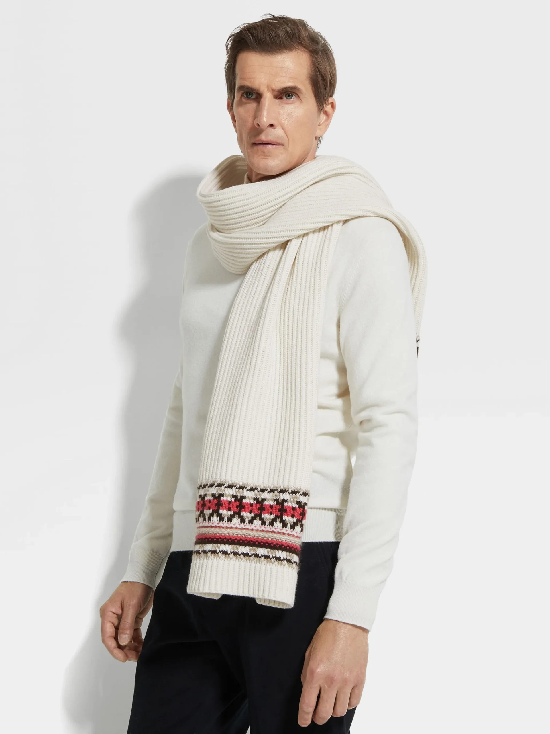 White Oasi Cashmere Scarf