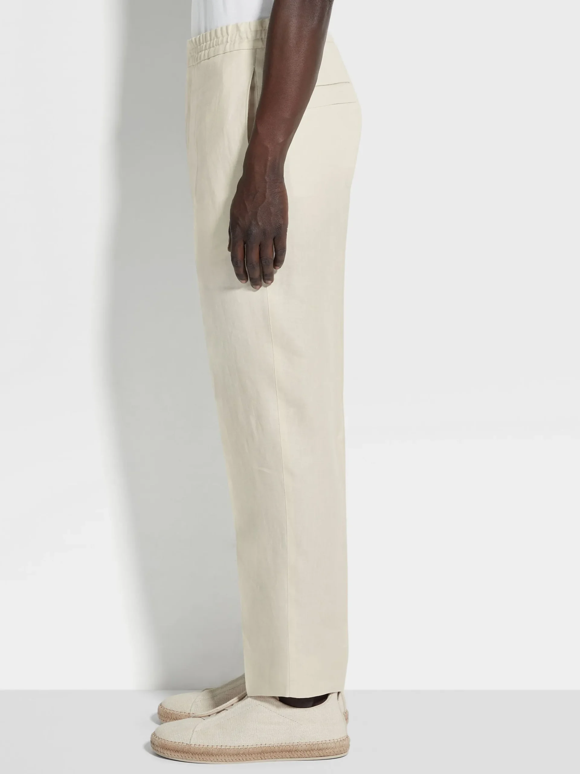 White Oasi Lino Pants