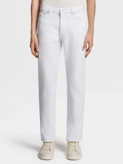 White Rinse-washed Cotton Roccia Jeans