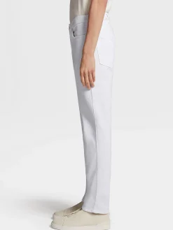 White Rinse-washed Cotton Roccia Jeans