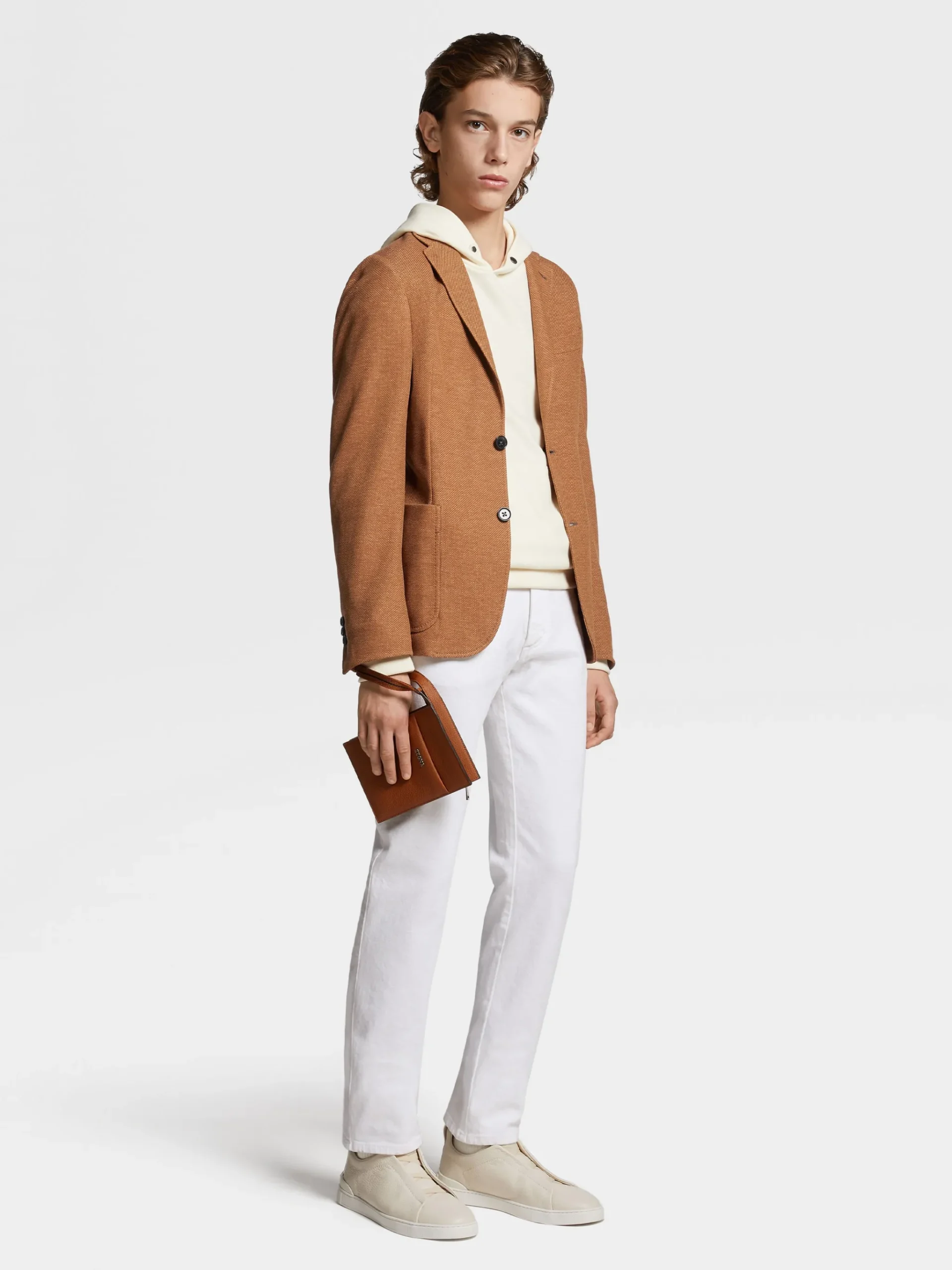 White Rinse-washed Cotton Roccia Jeans