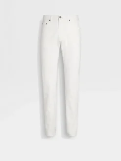 White Rinse-washed Stretch Cotton Roccia Jeans