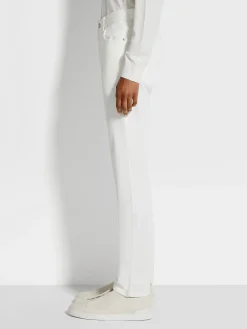 White Stretch Cotton Roccia Jeans