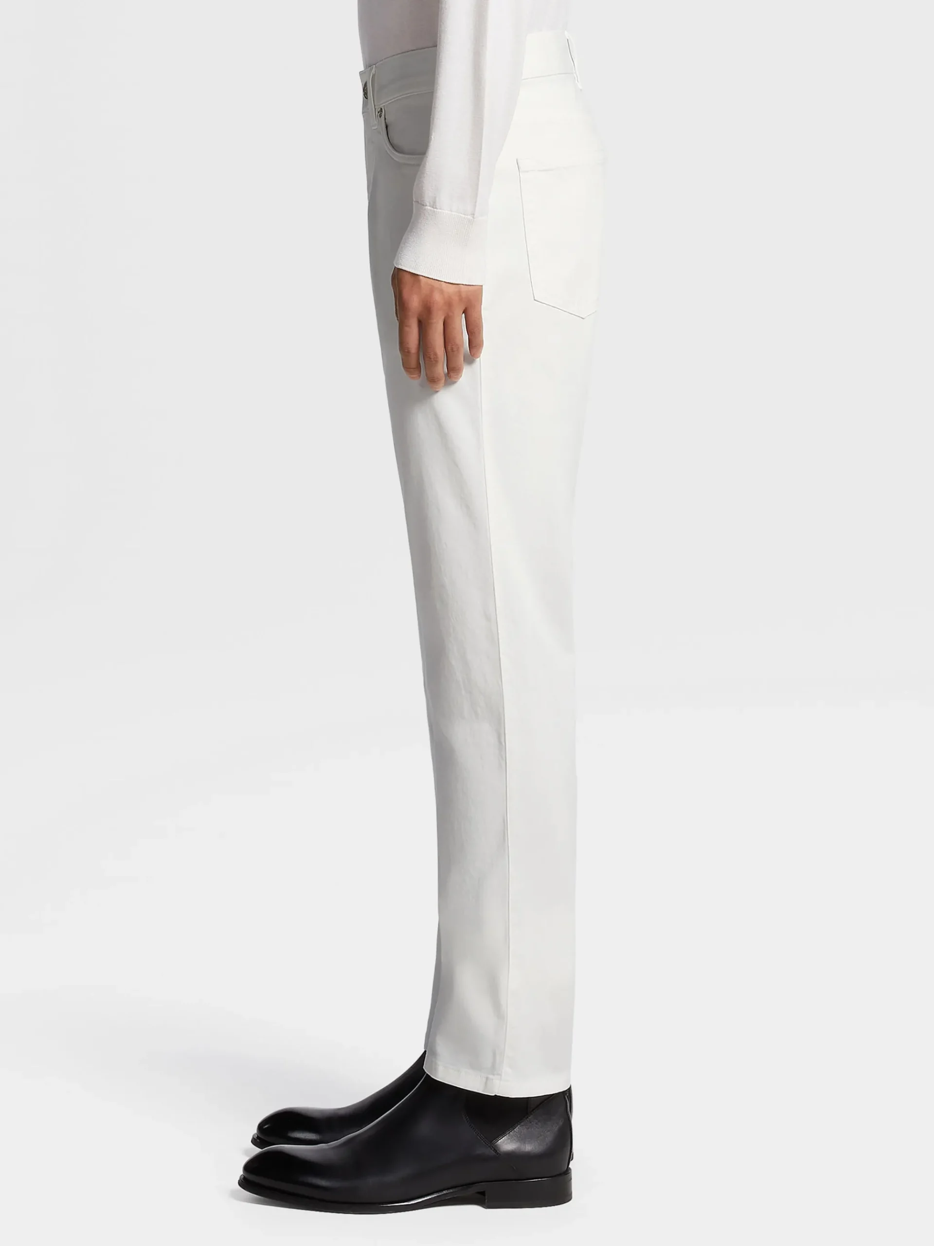 White Stretch Cotton Roccia Jeans