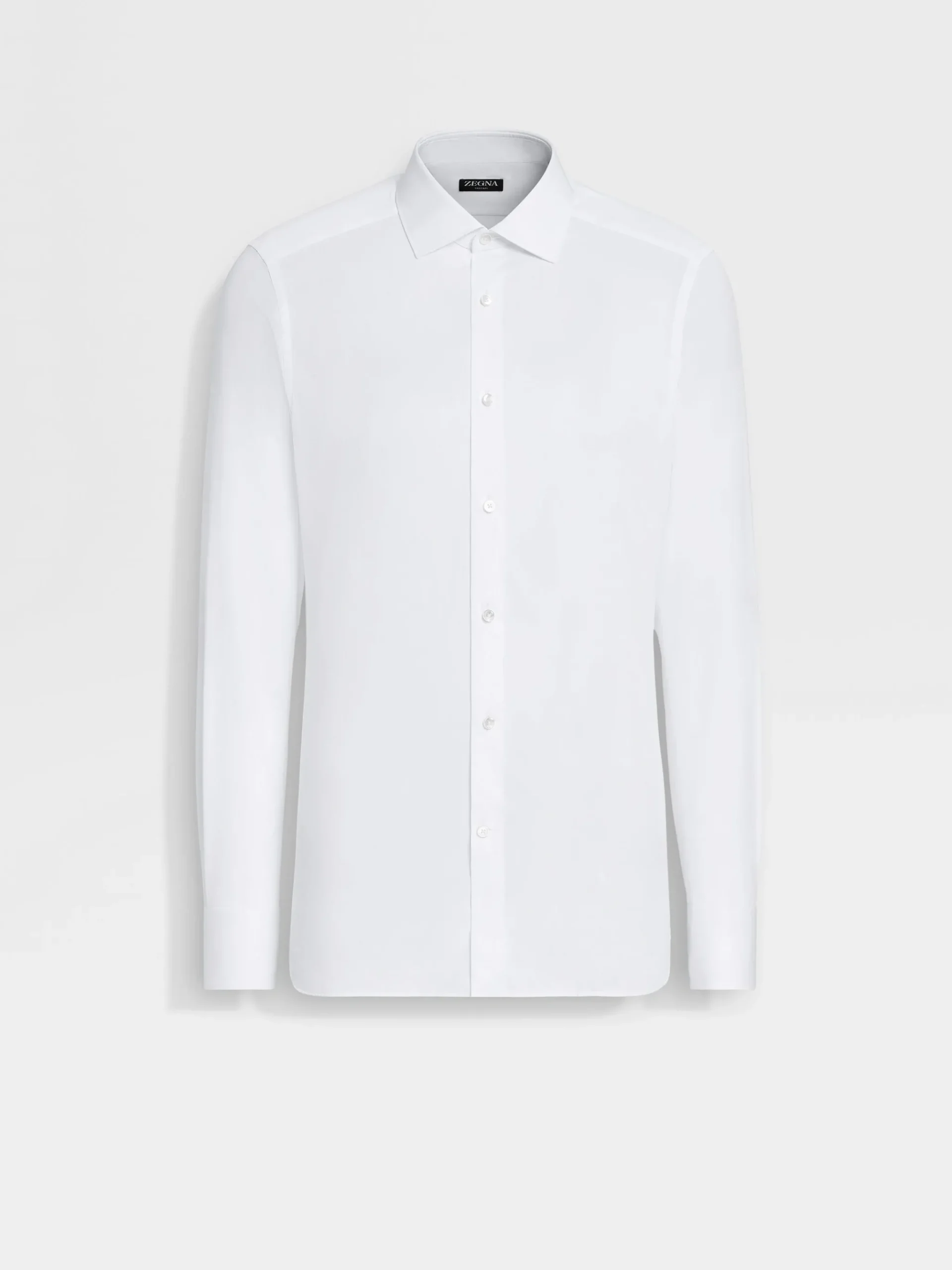 White Structured Micro-striped Trecapi Cotton Shirt